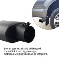 Universal fitment for 2.5-inch tailpipes with a sleek 3-inch black outlet.