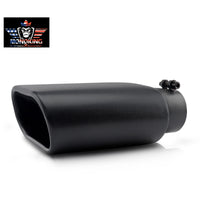 Front-facing view of a universal clamp-on exhaust tip, 3-inch outlet, perfect for a secure and stylish fit.