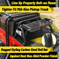 Truck Bed Roll Bar with Detachable Cargo Basket For Full-Size Truck