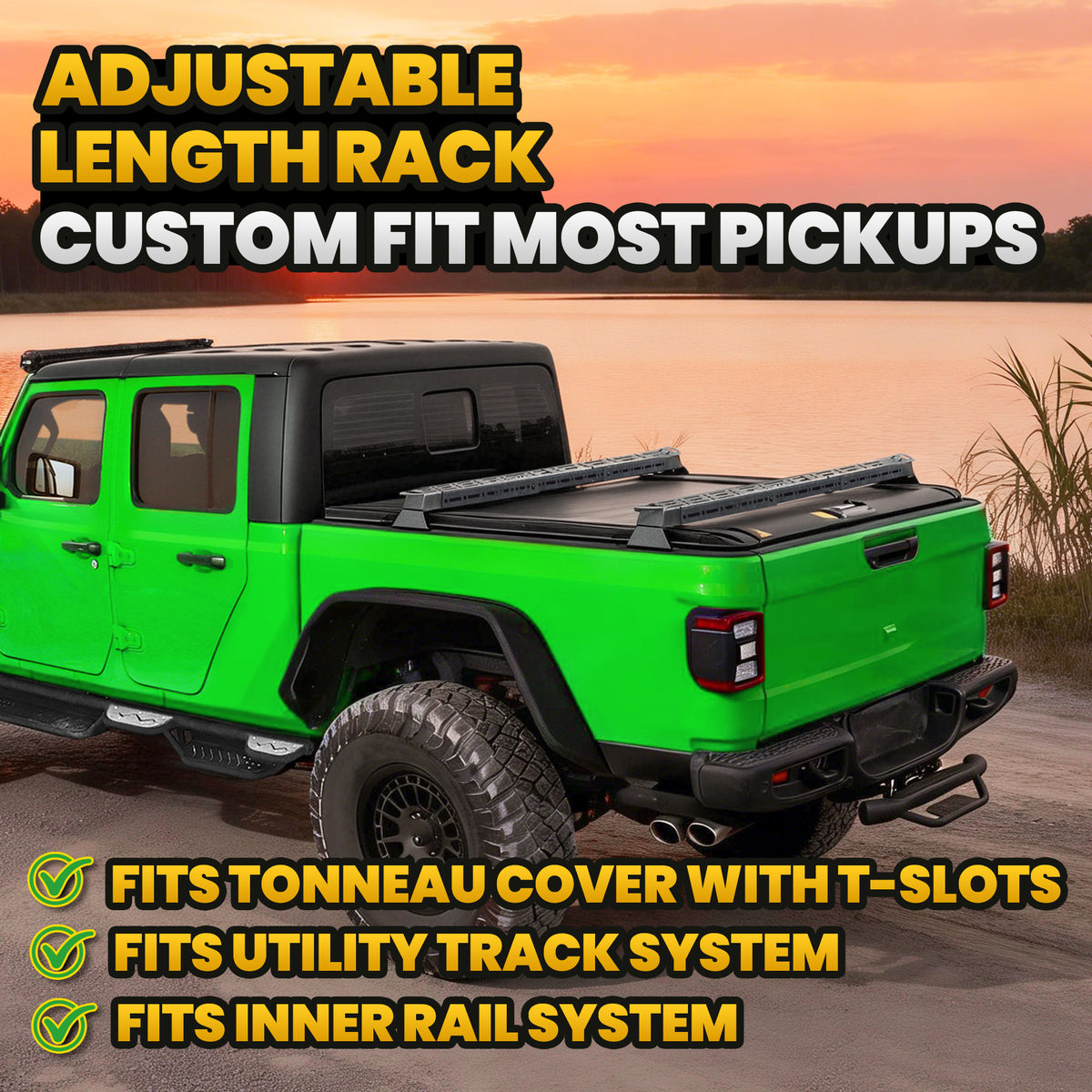 Adjustable Universal Truck Bed Rack for Gladiator Tacoma Ranger Maverick F150 Silverado GMC Sierra Ram Tundra