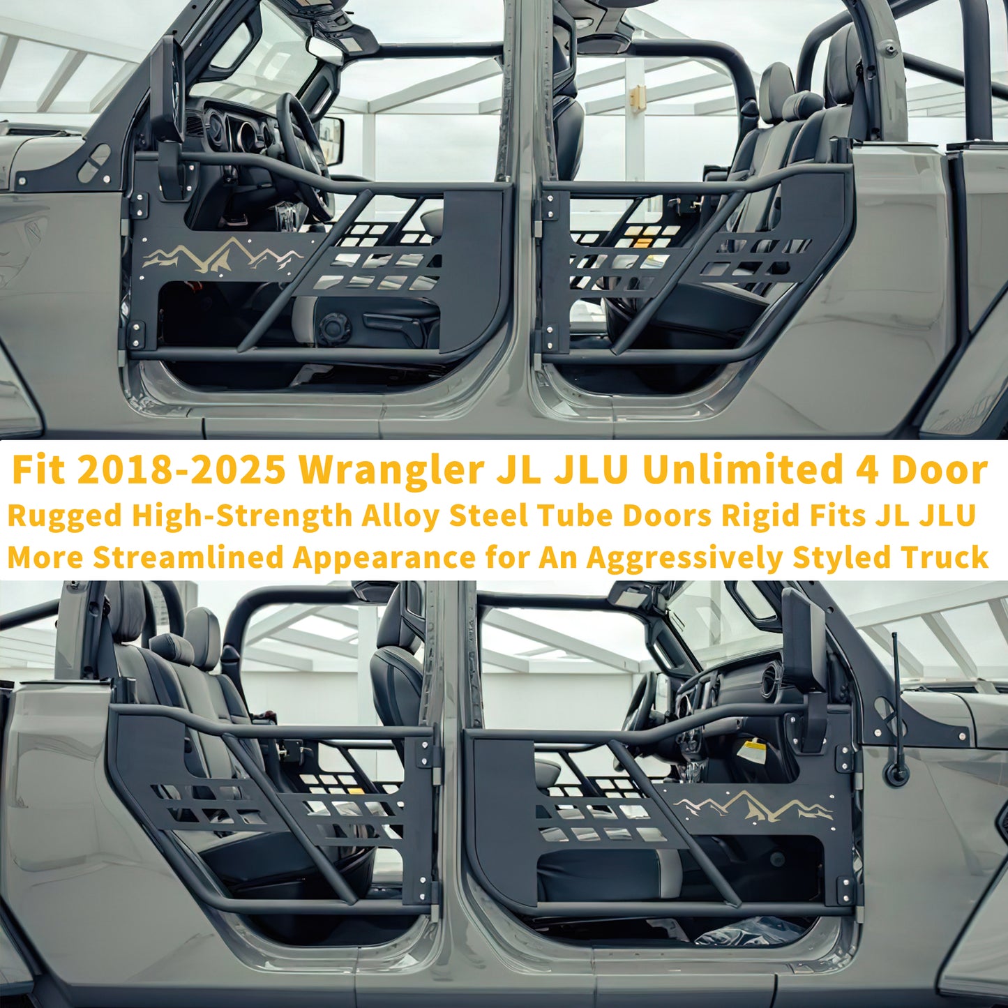 Tube Doors Fit 2020-2025  Gladiator JT 4-Doors  No with Mirror Mount