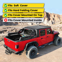 Adjustable Double Tube Roll Bar for Universal Pickup Truck with Brake Light
