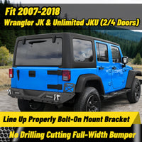 Jeep Wrangler JK/JKU 07-18 Rear Bumper|Direct Bolt-On, No Drill, Off-Road Adventure Armor, LED Pods & D-Rings