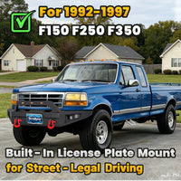 Ford F-150 92-97 Front Bumper|Direct Bolt-On, No Drill, Work Truck & Off-Road Armor, OEM Fit Upgrade