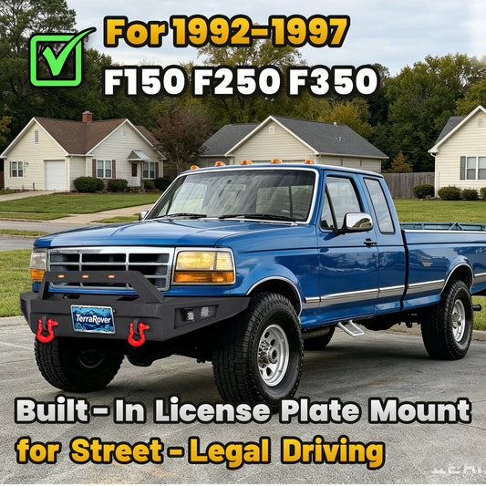 Ford F-150 92-97 Front Bumper|Direct Bolt-On, No Drill, Work Truck & Off-Road Armor, OEM Fit Upgrade