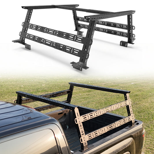 16"~25" Mid Height Truck Bed Rack with Sidebars For Ford F150/250/350 / Ratpor / Lightning / Maverick / Ranger