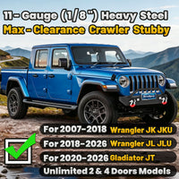 Jeep Wrangler JK/JL 07-26 & Gladiator JT Front Bumper|Direct Bolt-On, No Drill, Overland & Off-Road Defense, Dual D-rings