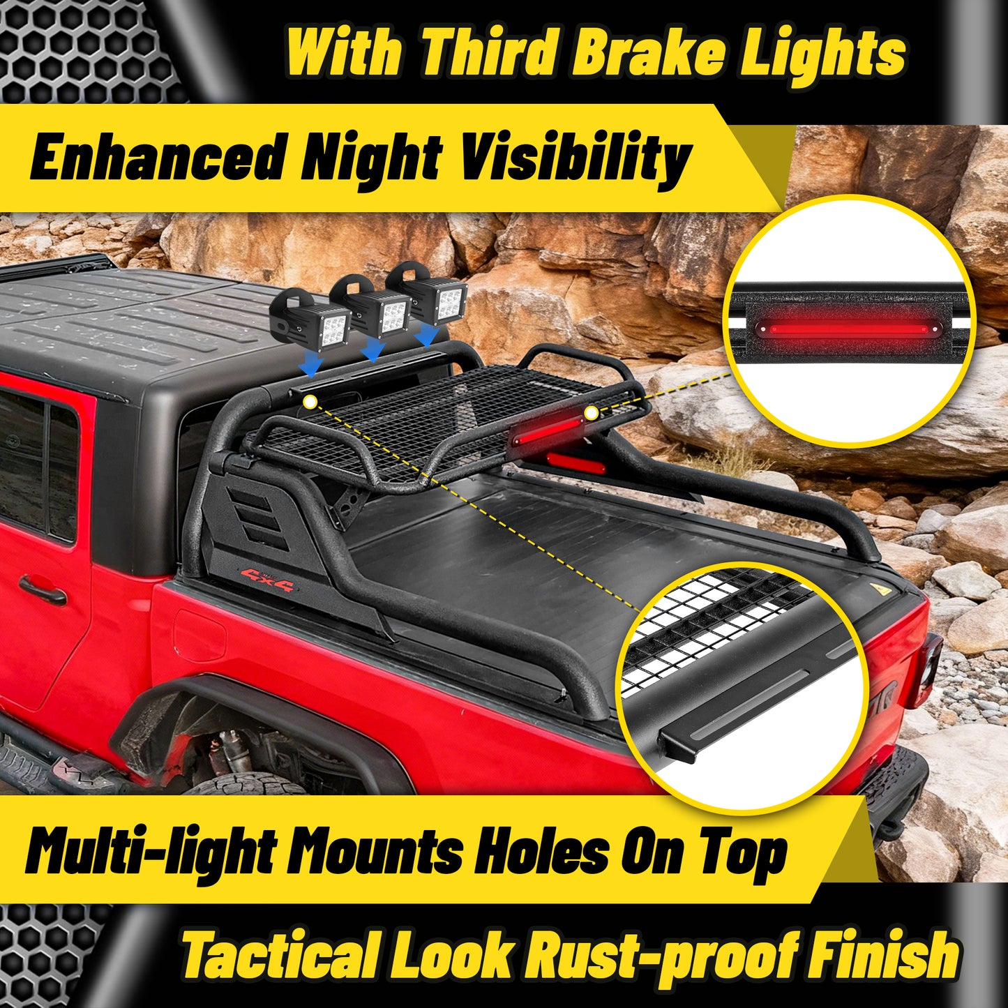Heavy Duty Roll Bar & Cargo Basket