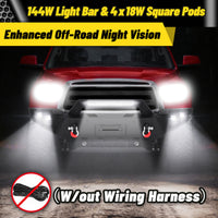 Toyota Tundra 07-13 Front Bumper|Direct Bolt-On, No Drill, Trail-Ready Protection, LED Lights & D-Rings