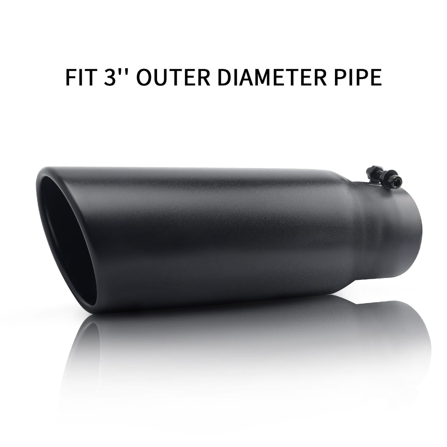 Black exhaust tip 3" inlet 4" outlet 12" dimensions for cars and trucks