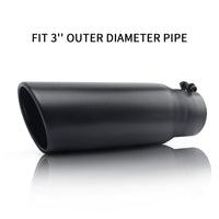 Black exhaust tip 3" inlet 4" outlet 12" dimensions for cars and trucks