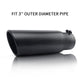 Black exhaust tip 3" inlet 4" outlet 12" dimensions for cars and trucks