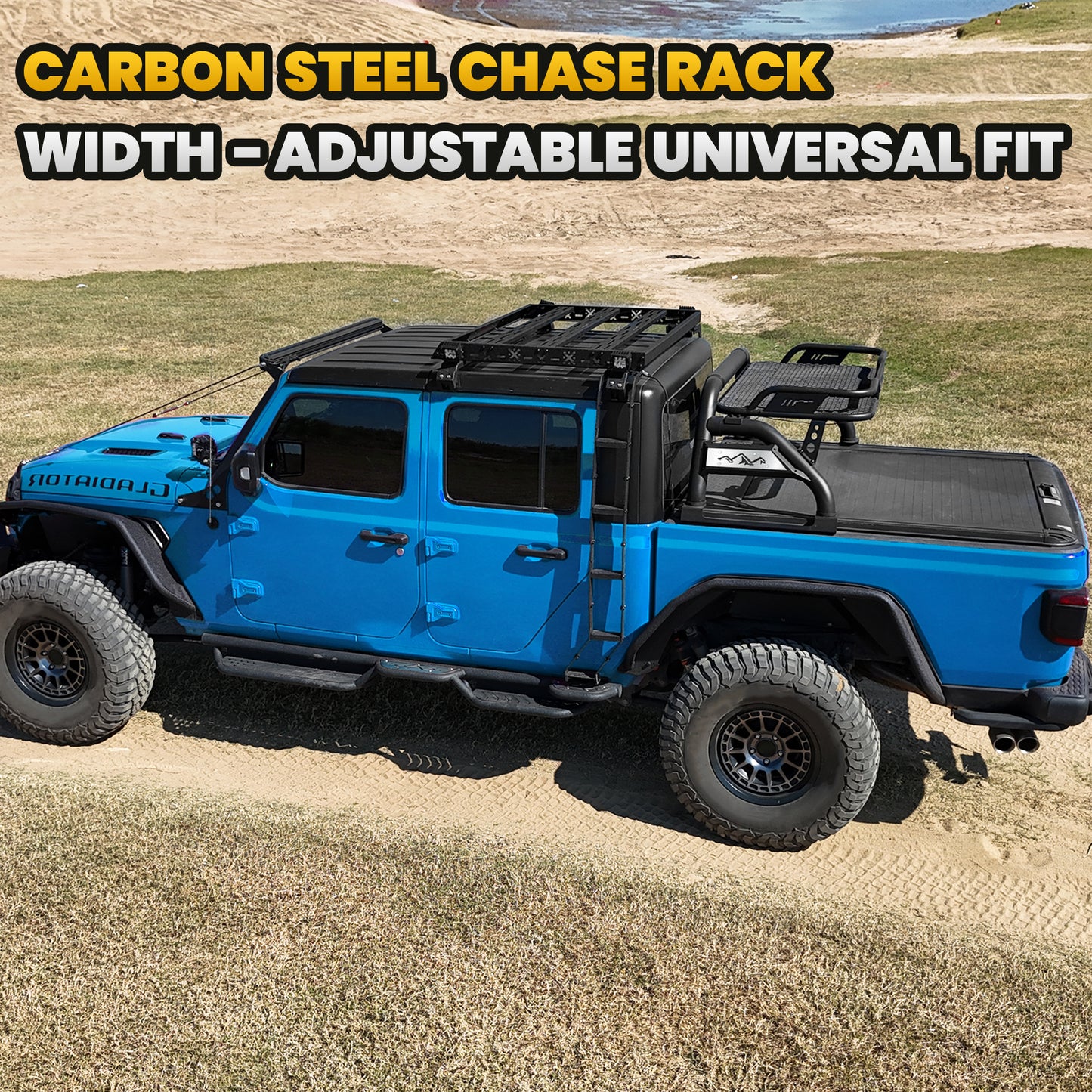 Truck Bed Roll Bar with Detachable Cargo Basket For Full-Size Truck