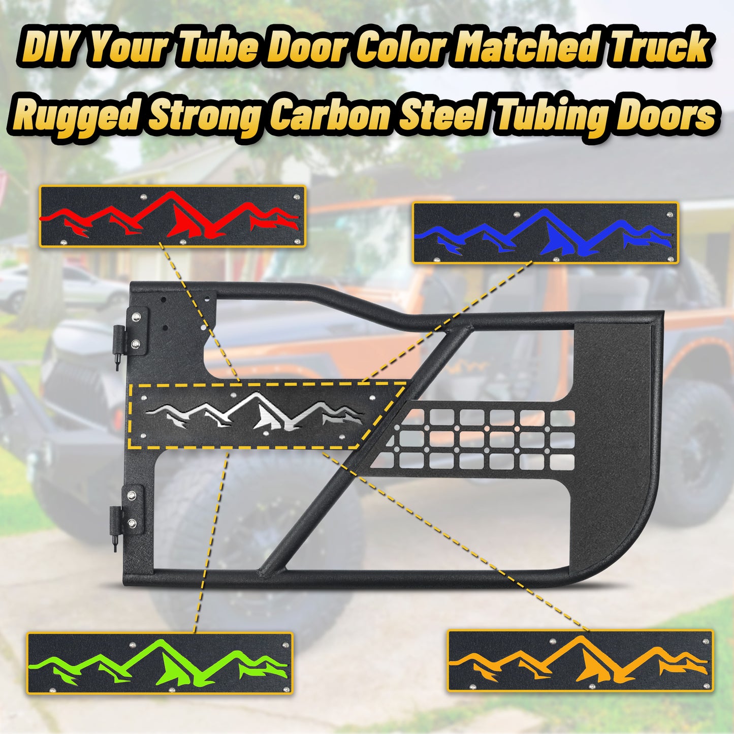 Tube Doors Fit 2018-2026 Wrangler JL (NOT JK) 4-Doors  No with Mirror Mount