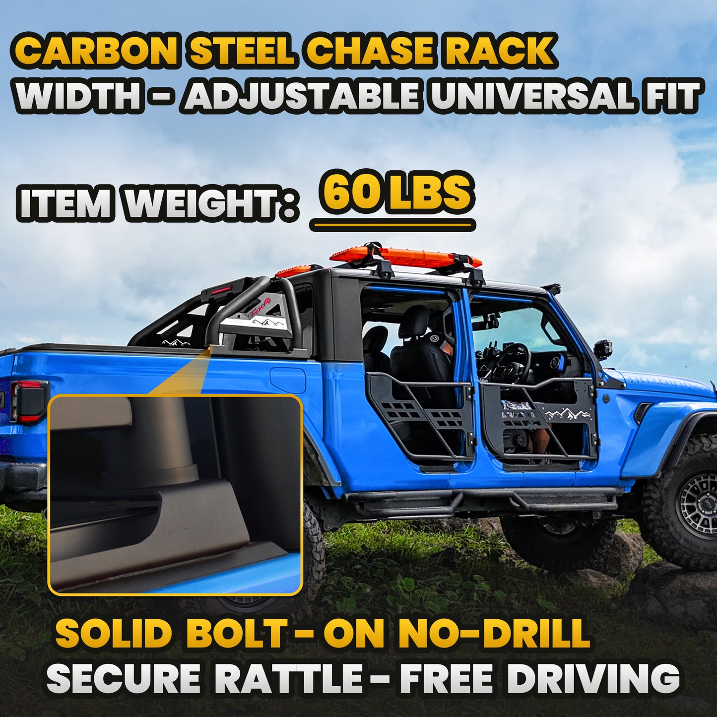 Truck Bed Roll Bar for Full-Size Pickup Trucks