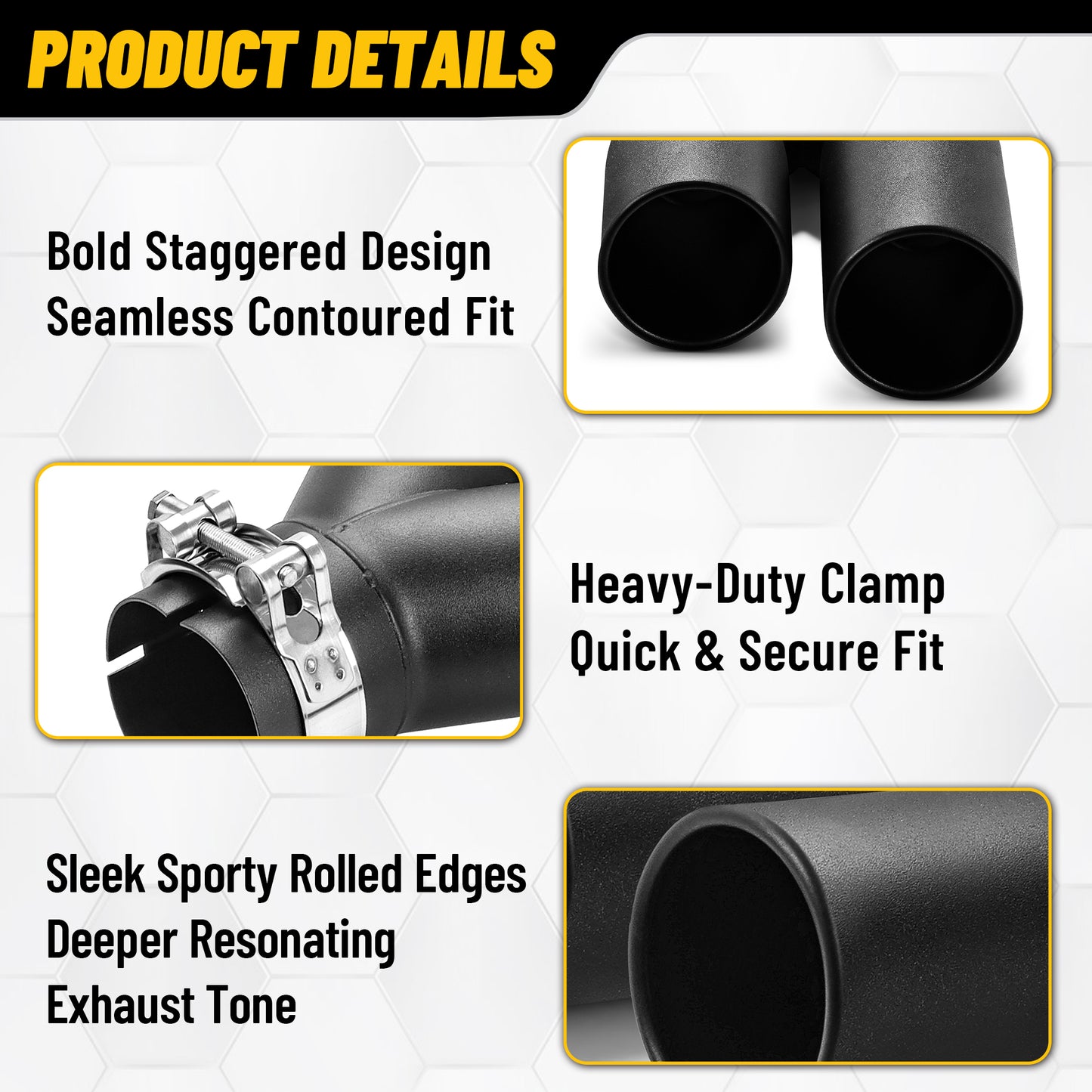 MONOKING2.5" Inlet 3.5" Outlet  Dual Exhaust Tip