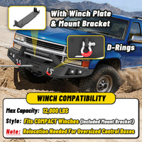 Chevy Suburban 92-99 / Yukon 92-99 / Tahoe 95-99 Front Bumper|Bolt-On, No Drilling, Heavy Duty Steel Work Armor, LED Lights & D-Rings