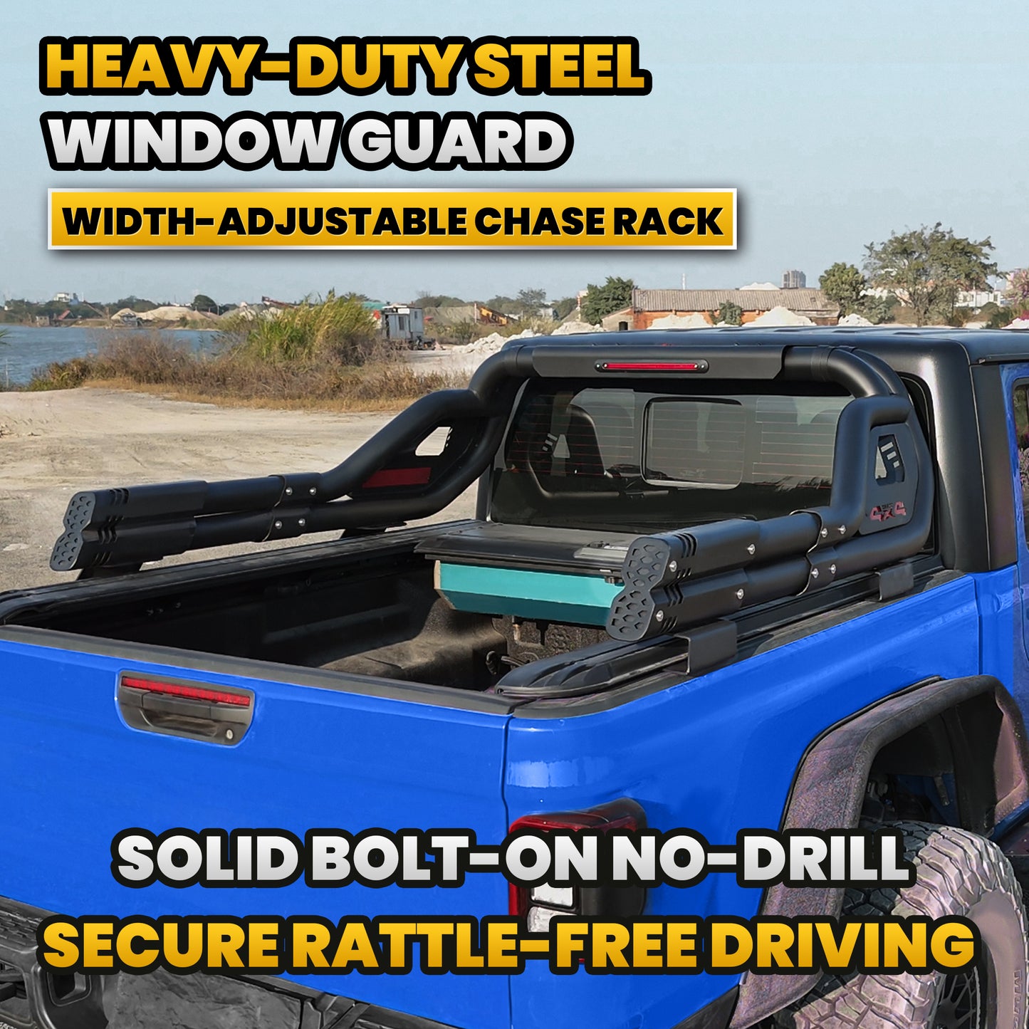 Adjustable Double Tube Roll Bar for Universal Pickup Truck with Brake Light
