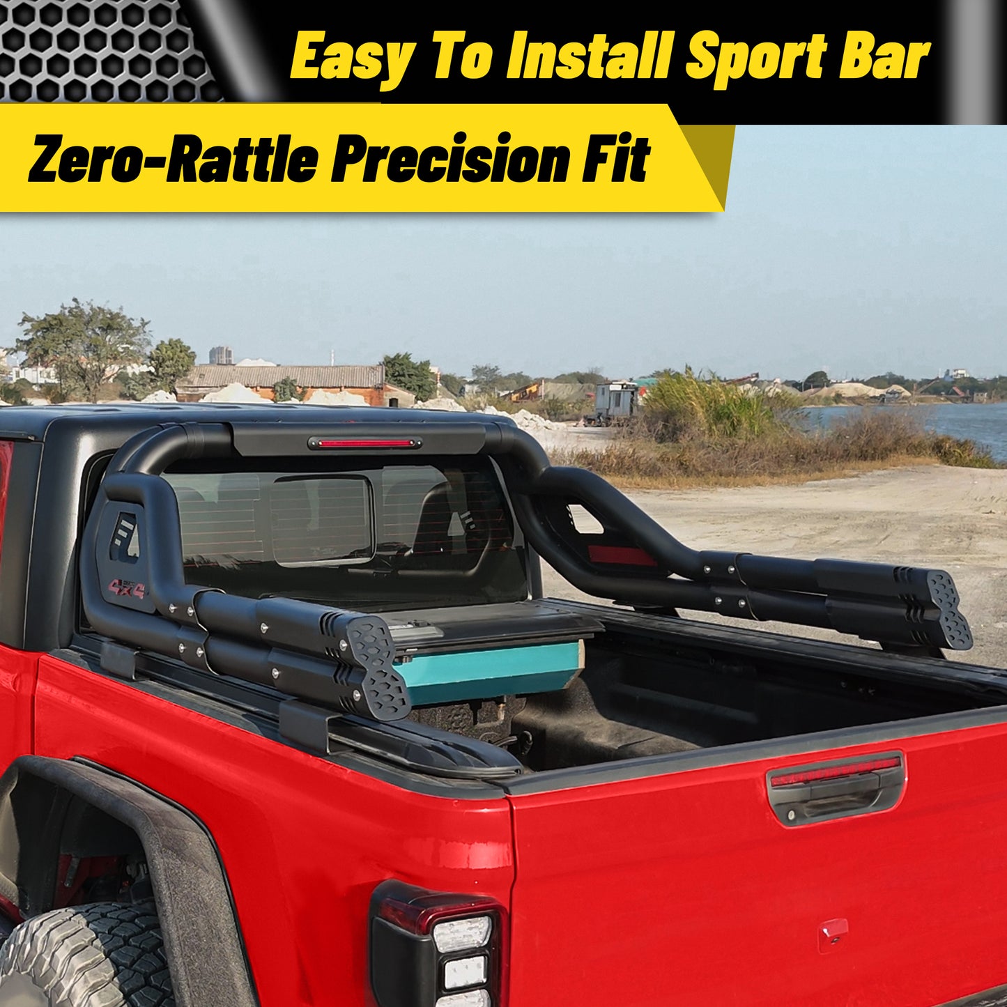 Adjustable Double Tube Roll Bar for Universal Pickup Truck with Brake Light
