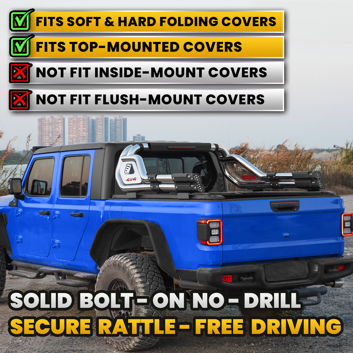 Heavy Duty Adiustable Stainless Steel Roll Bars