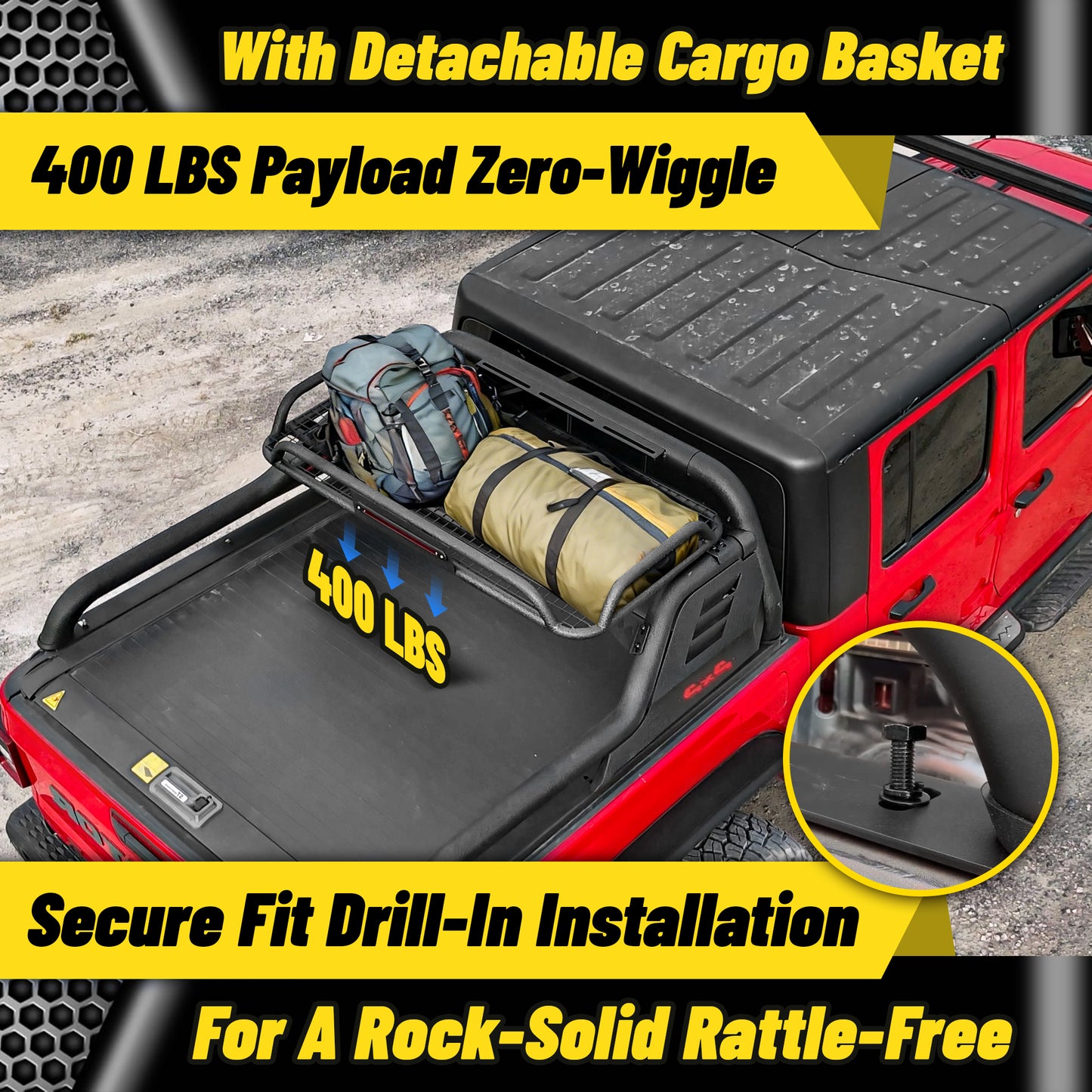 Heavy Duty Roll Bar & Cargo Basket