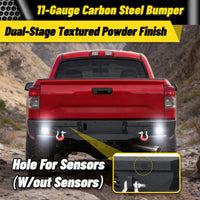 Toyota Tundra 07-13 Rear Bumper|Direct Bolt-On, No Drill, Work & Trail Defense, D-Rings & License Plate Lights