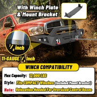 Dodge Ram 1500 06-08 (Excl. Mega Cab) Front Bumper| Bolt-On, No Drilling,Heavy Duty Steel Work Armor, LED Light Bar & D-Rings