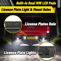 Toyota Tacoma 3rd Gen 2016-2023 Rear Bumper|Direct Bolt-On, No Drill, Carbon Steel Overland Armor, Step Plate & D-Rings