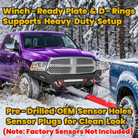Ram 1500 13-18 & 19-23 Classic (Excl. Rebel) Front Bumper|Bolt-On, No Drilling, Full Width Off-Road & Work Truck, Winch Ready Plate & License Bracket
