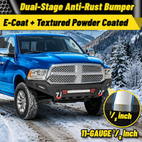 Ram 1500 13-18 & 19-23 Classic (Excl. Rebel) Front Bumper|Bolt-On, No Drilling, Full Width Off-Road & Work Truck, Winch Ready Plate & License Bracket
