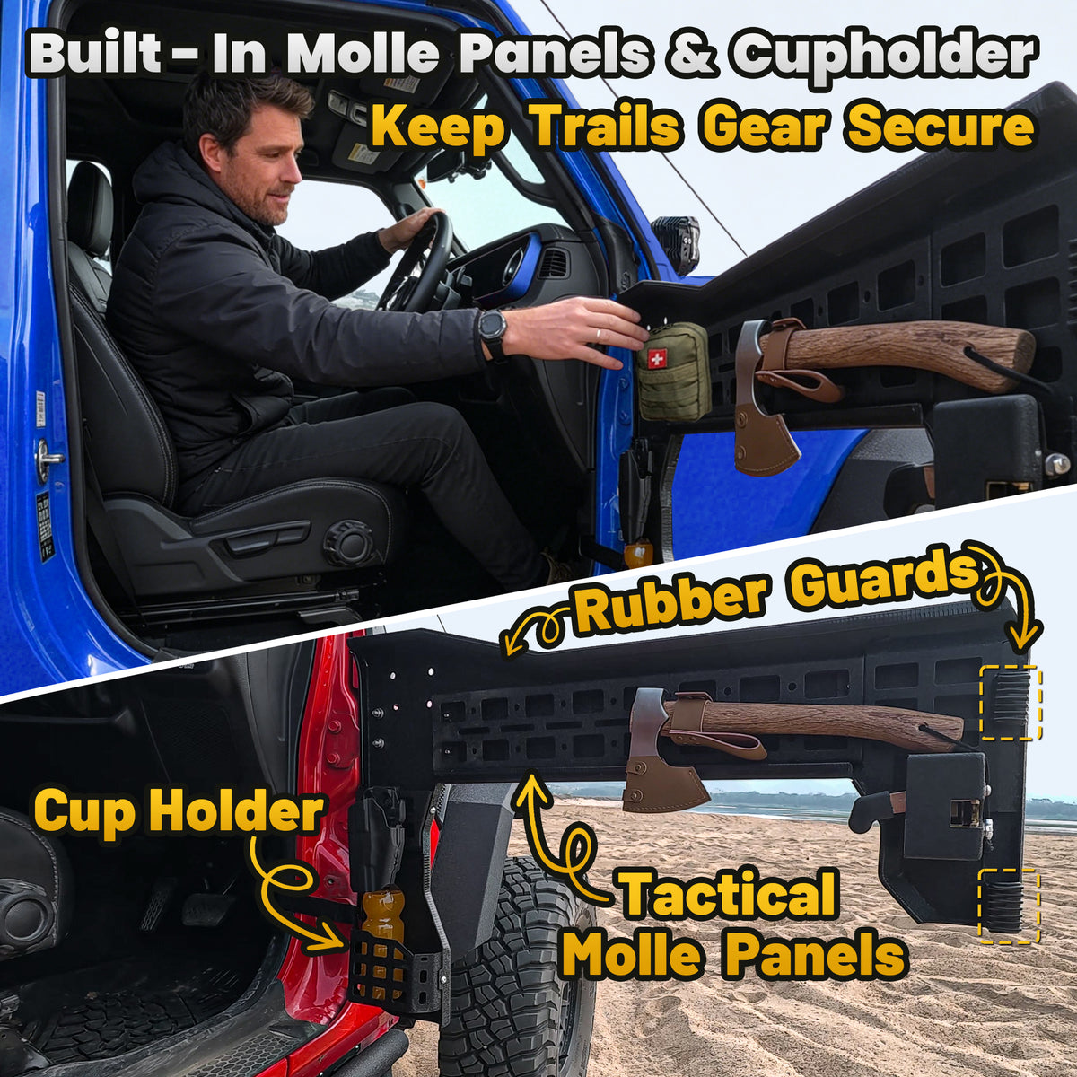 MONOKING 4PCS Battle Axe Styling Half Doors for 2018-2026 Wrangler JL 4-Door