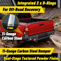 Toyota Tacoma 05-15 2nd Gen Rear Bumper|Direct Bolt-On, No Drill, Off-Road & Overland Armor, LED Pods & Step Plate