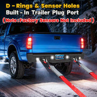 Ford F-150 15-17 (Excl. Raptor & EcoBoost) Rear Bumper|Bolt-On, No Drilling, Steel Work Truck, LED Lights & D-Rings