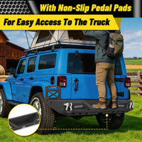 Jeep Wrangler JK/JKU 07-18 Rear Bumper|Direct Bolt-On, No Drill, Off-Road Adventure Armor, LED Pods & D-Rings