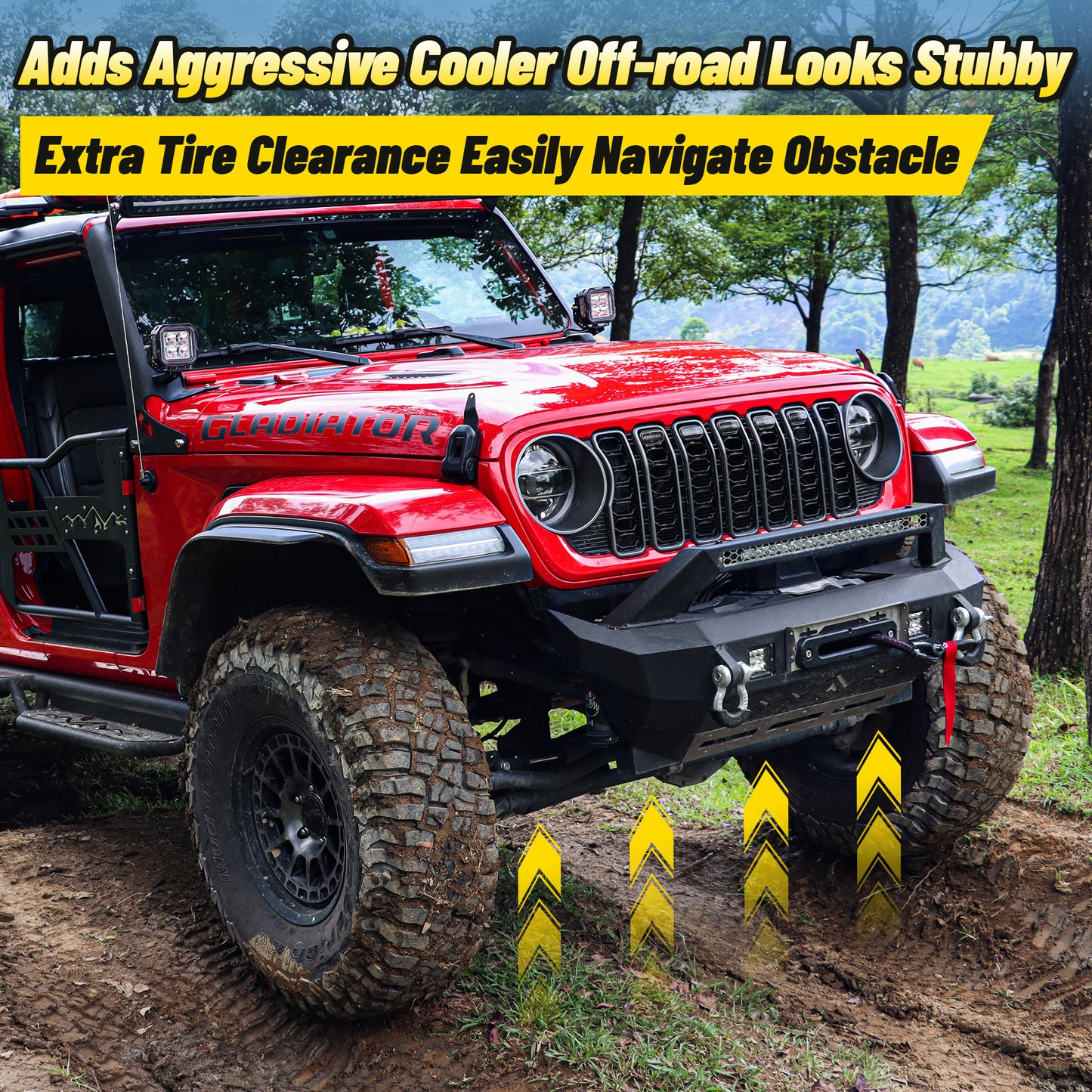 Jeep JL 18-26 & Gladiator JT Front Bumper |Direct Bolt-On, No Drill, Off-Road Adventure Armor, Stainless Steel Skid Plate