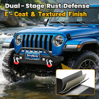 Jeep Wrangler JK/JL 07-26 & Gladiator JT Front Bumper|Direct Bolt-On, No Drill, Overland & Off-Road Defense, Dual D-rings