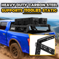 14'' ~ 17'' Low Profile Truck Bed Racks with USA Flag Design & 2 Crossbars for Chevy / GMC  Silverado /  Colorado / Sierra / Canyon