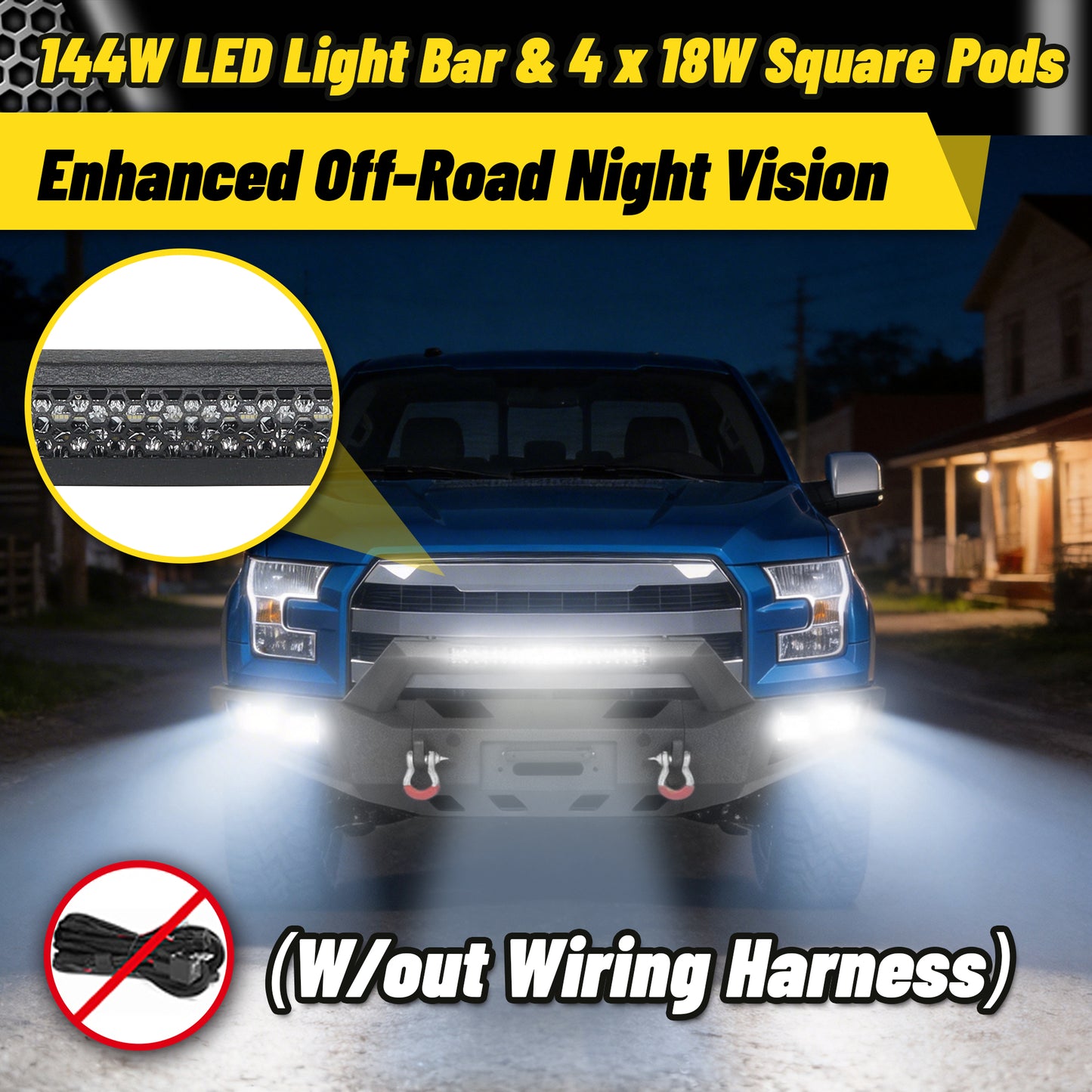 Ford F-150 15-17 (Excl. Raptor & EcoBoost) Front Bumper|Direct Bolt-On, No Drill, Off-Road Armor, LED Light Bar & Winch Plate