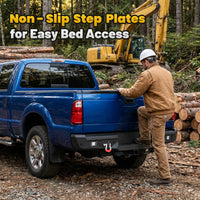 Ford F-150 15-17 (Excl. Raptor & EcoBoost) Rear Bumper|Bolt-On, No Drilling, Steel Work Truck, LED Lights & D-Rings