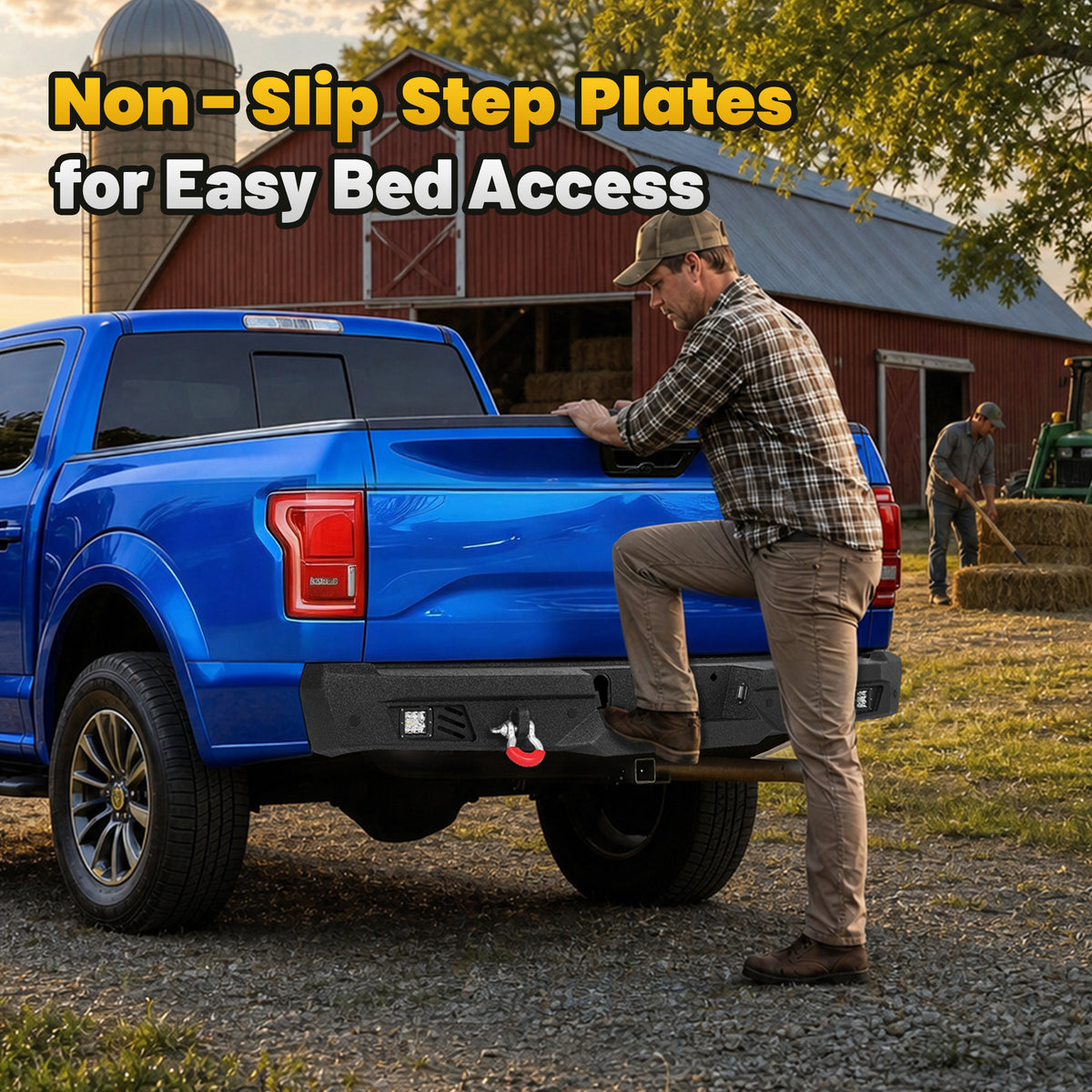 Ford F-150 15-25 (Excl. Raptor & EcoBoost) Rear Bumper|Direct Bolt-On, No Drill, Trail-Ready Protection, LED Lights &Dual D-Rings