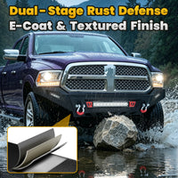 Ram 1500 13-18 & 19-23 Classic (Excl. Rebel) Front Bumper|Bolt-On, No Drilling, Full Width Off-Road & Work Truck, Winch Ready Plate & License Bracket