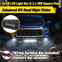 Toyota Tundra 14-21 Front Bumper|Bolt-On, No Drilling, Off-Road Protection, D-Rings & LED Lights