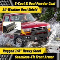 F150 / F250 / F350 1992-1997 Front Bumper|Heavy-Duty Carbon Steel, Winch Mount, D-Rings, LED Lights & License Plate Mount