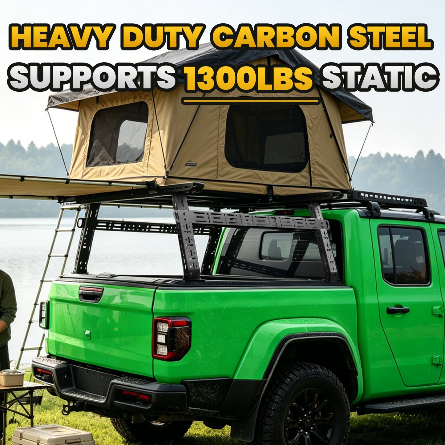 16"~25" High Truck Bed Rack with Molle Crossbars