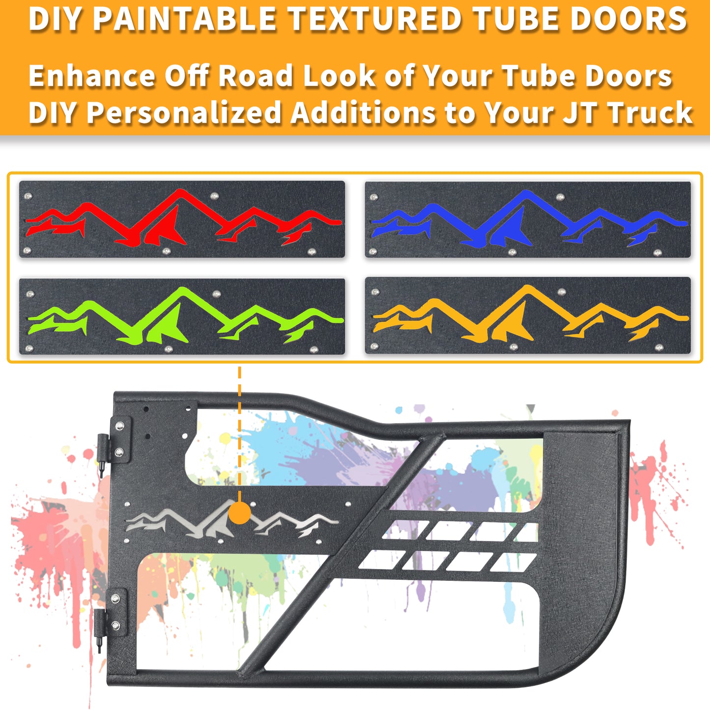 Tube Doors Fit 2020-2025  Gladiator JT 4-Doors  No with Mirror Mount