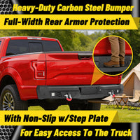 Ford F-150 15-25 (Excl. Raptor & EcoBoost) Rear Bumper|Direct Bolt-On, No Drill, Trail-Ready Protection, LED Lights &Dual D-Rings