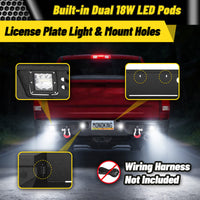 Ram 1500 Rebel 15-18 Rear Bumper| Bolt-On, No Drilling,Steel Off-Road Armor, LED Lights & D-Rings
