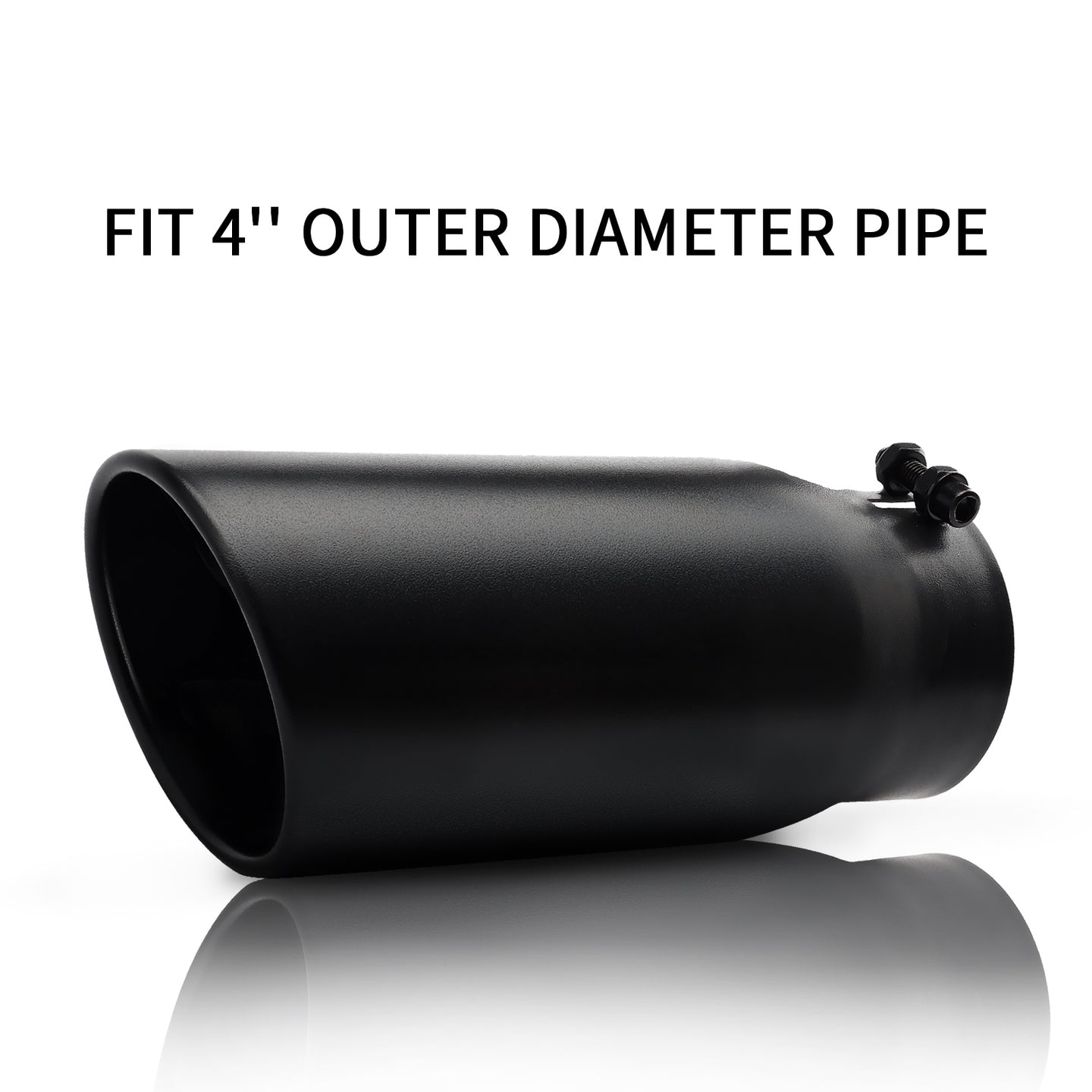 4" x 5" x 12" black exhaust tip compatible with standard pipes