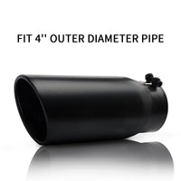 4" x 5" x 12" black exhaust tip compatible with standard pipes