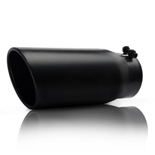 4" x 5" x 12" black exhaust tip for trucks and SUVs
